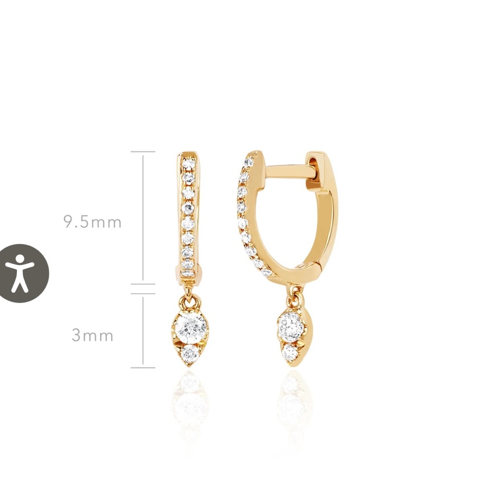 EF Collection Diamond & Gold Single Earring